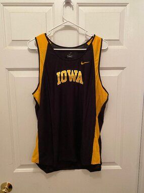 Nike Iowa Hawkeyes Men's Track Team Issued Black Tank Top XL Made in USA NWT